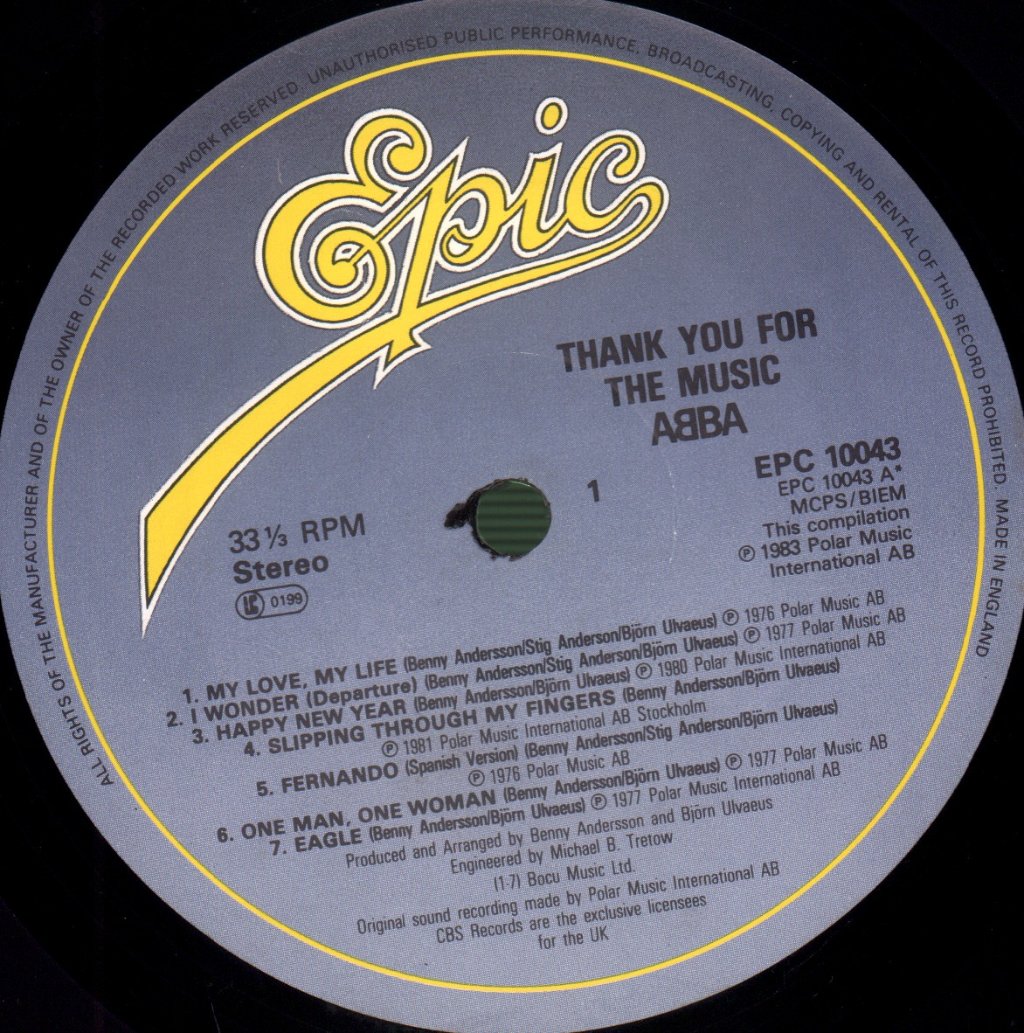 ABBA - Thank You For The Music (A Collection Of Love Songs) - Lp