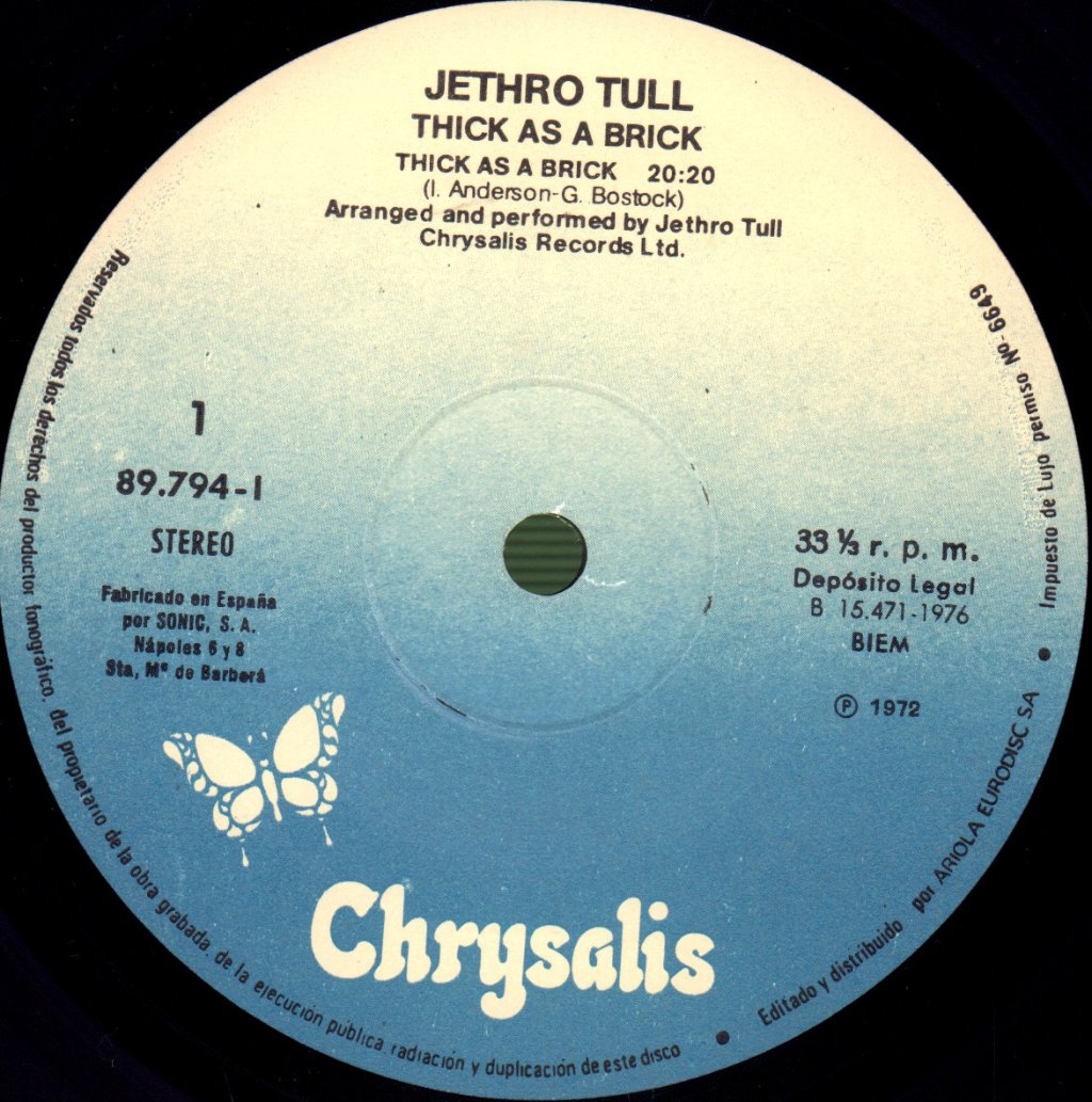 Jethro Tull - Thick As A Brick - Lp