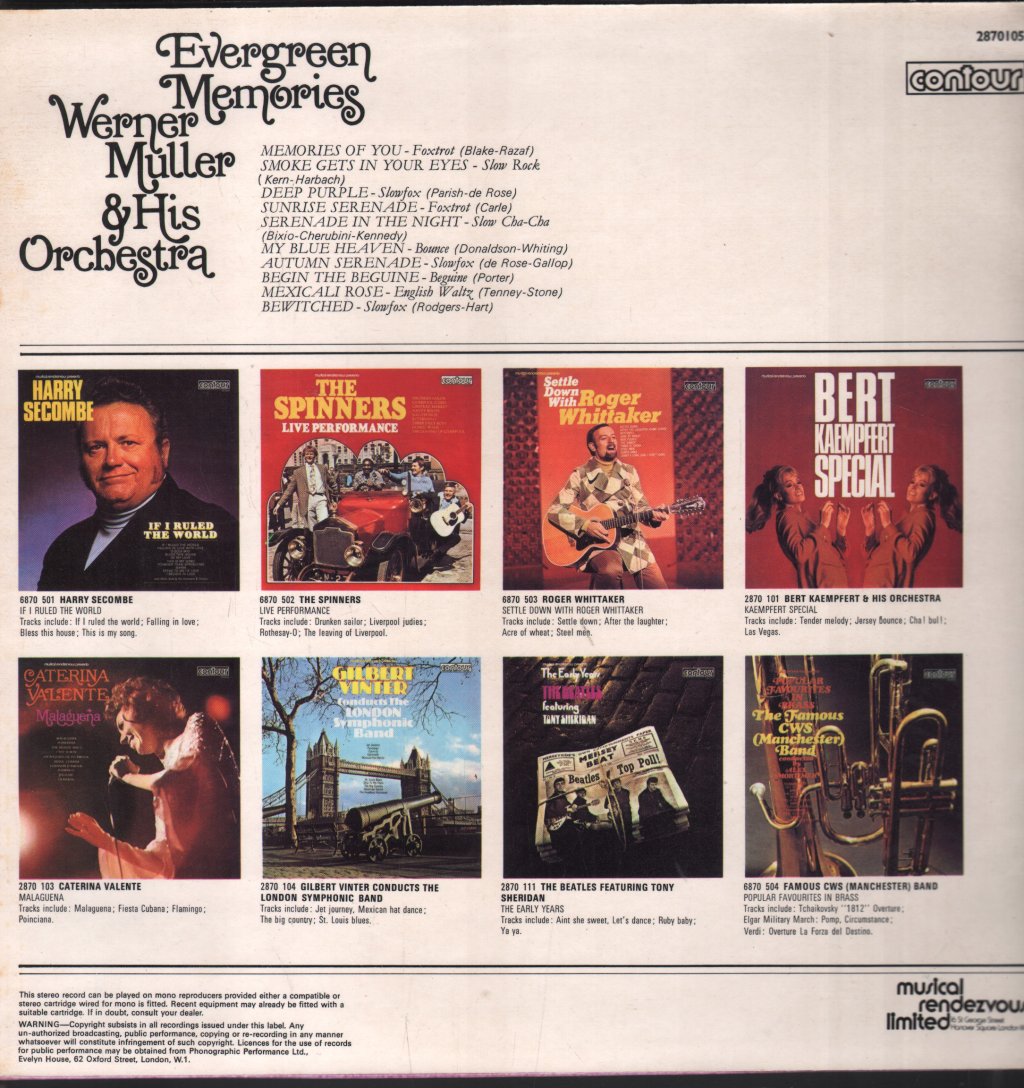 Werner Muller and his Orchestra - Evergreen Memories - Lp
