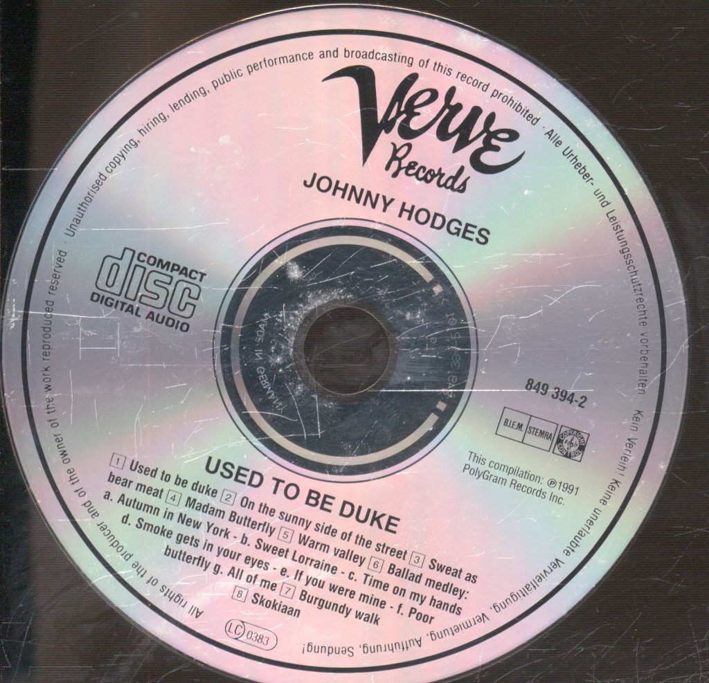 Johnny Hodges And His Orchestra - Used To Be Duke - Cd