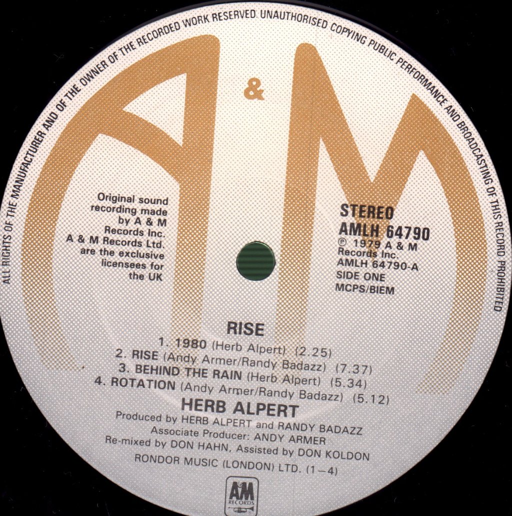 Herb Alpert - Rise - Lp
