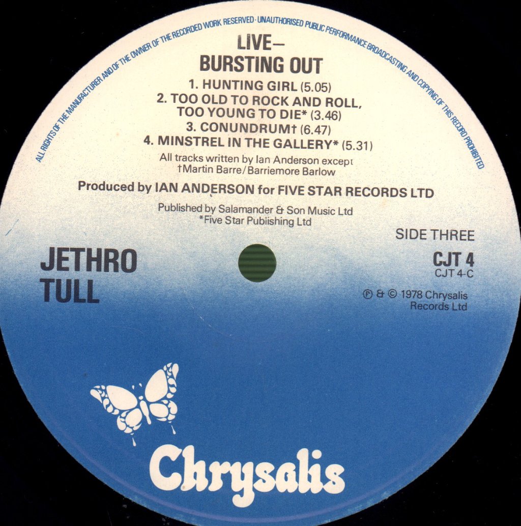 Jethro Tull - Live - Bursting Out - Double Lp