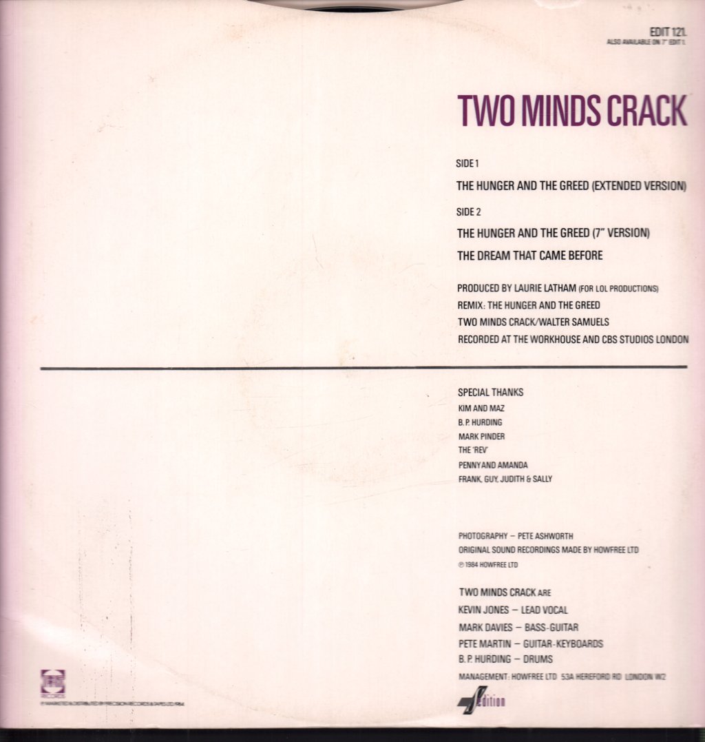 Two Minds Crack - Hunger And The Greed - 12 Inch