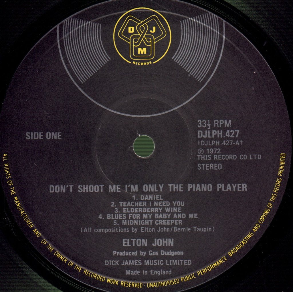 Elton John - Don't Shoot Me I'm Only The Piano Player - Lp