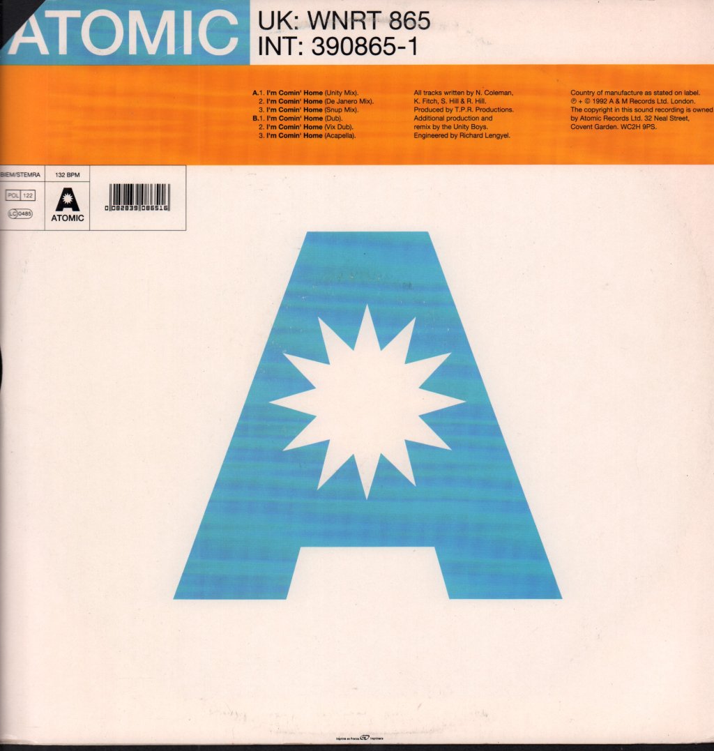 Rio (90'S Artist) - I'm Comin' Home - 12 Inch