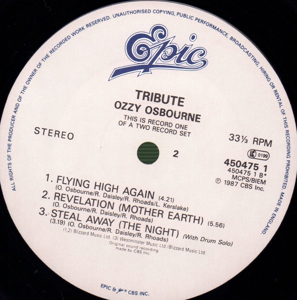 Ozzy Osbourne/Randy Rhoads - Tribute - Double Lp