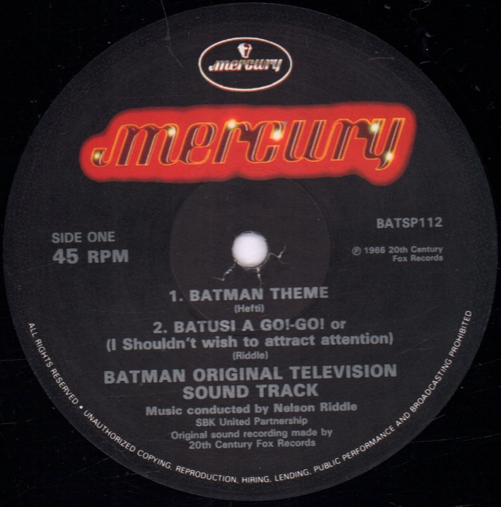 Nelson Riddle - Batman Original TV Soundtrack Theme - 12 Inch