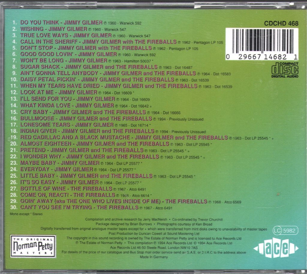 Fireballs - Best Of The Fireballs' Vocals (Featuring Jimmy Gilmer) - Cd