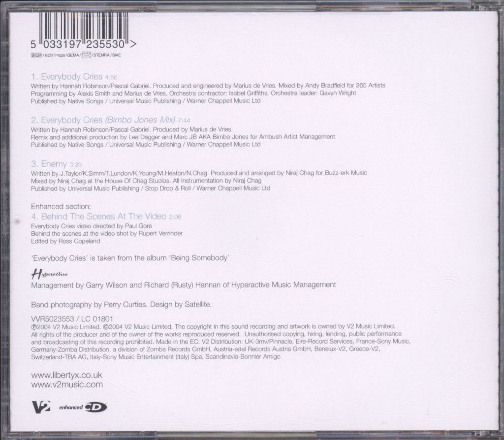 Liberty X - Everybody Cries - Cd