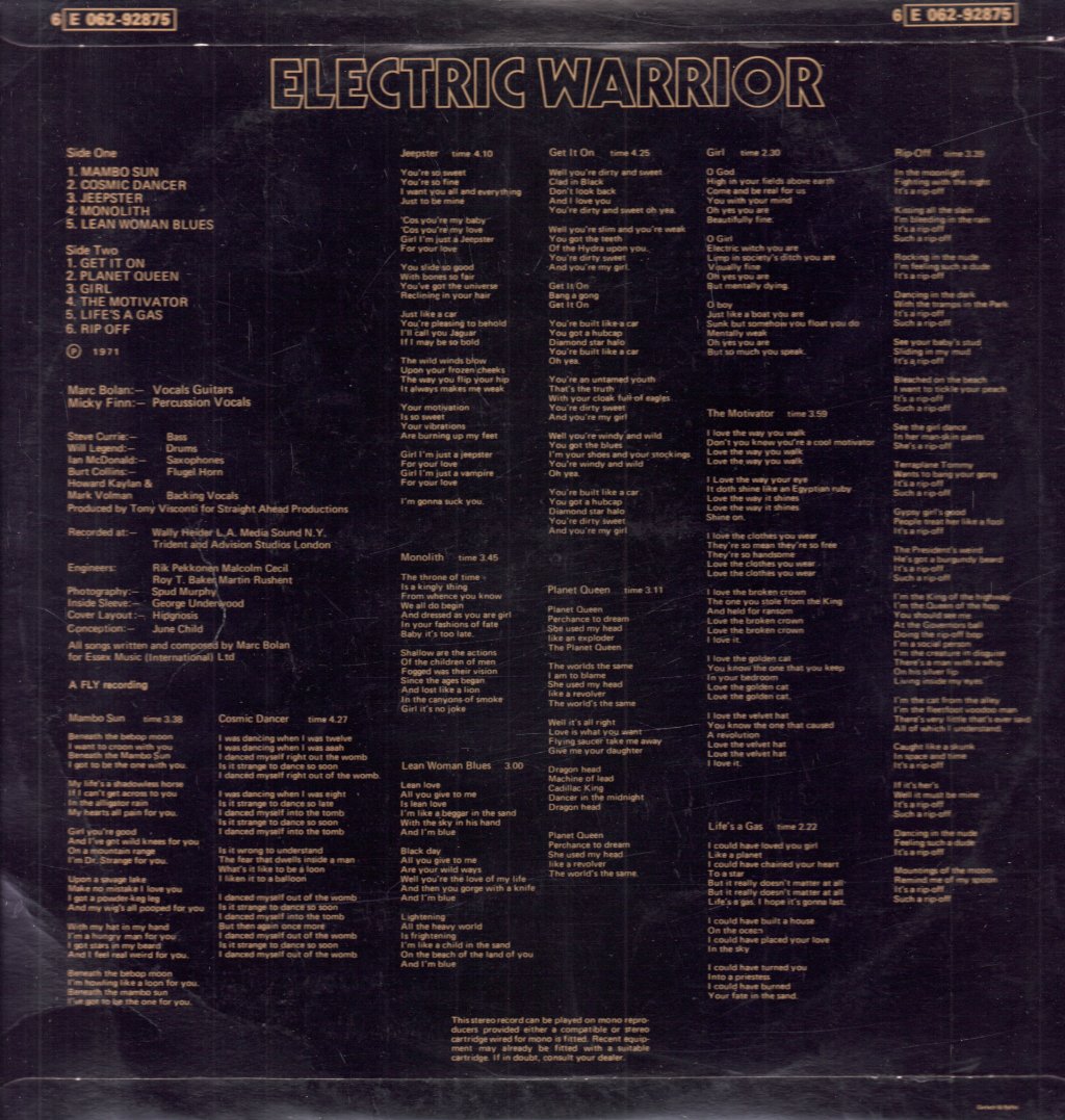 T. Rex - Electric Warrior - Lp