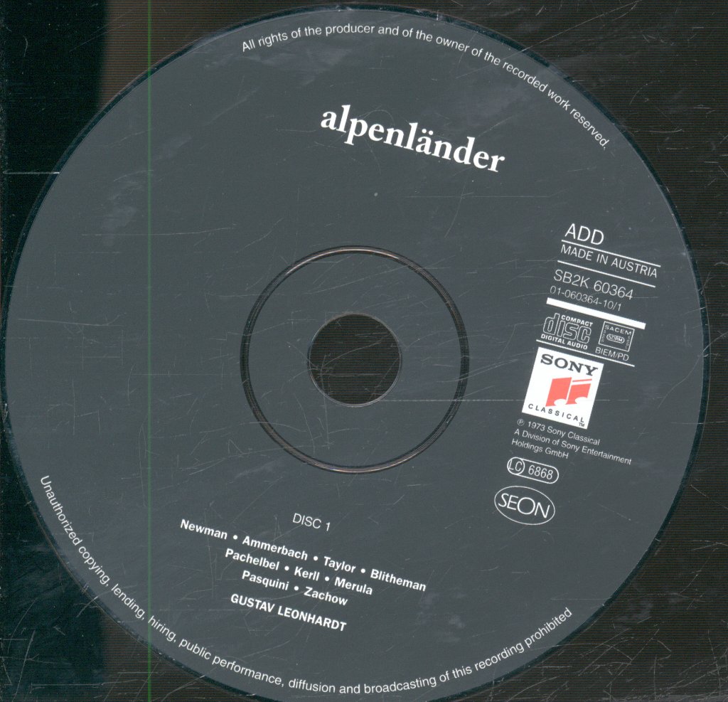 Gustav Leonhardt - Alpenländer (Die Orgel Der Renaissance- Und Barockzeit) - Double Cd