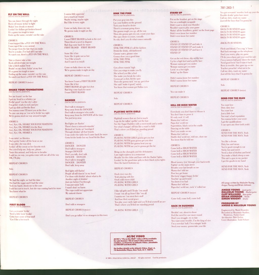 AC/DC - Fly On The Wall - Lp