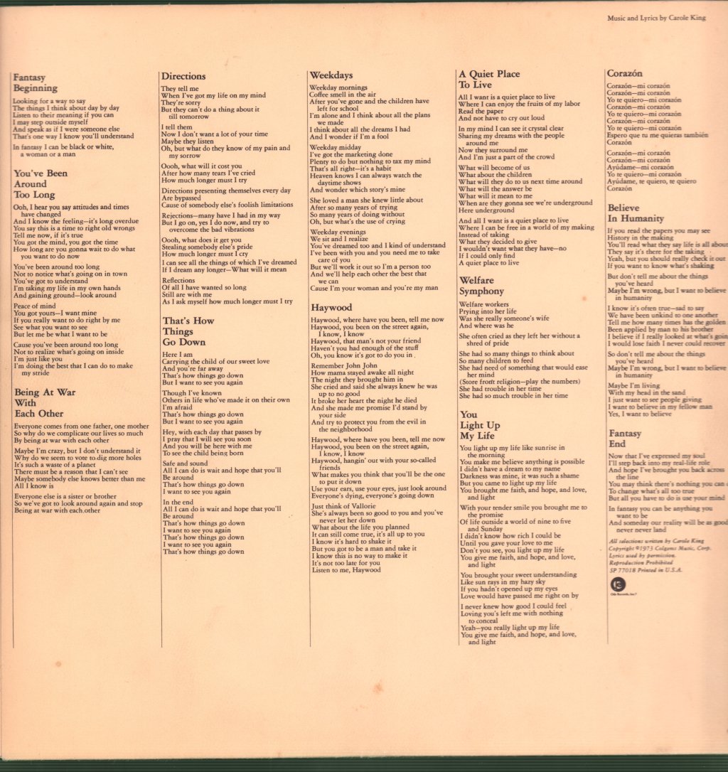 Carole King - Fantasy - Lp