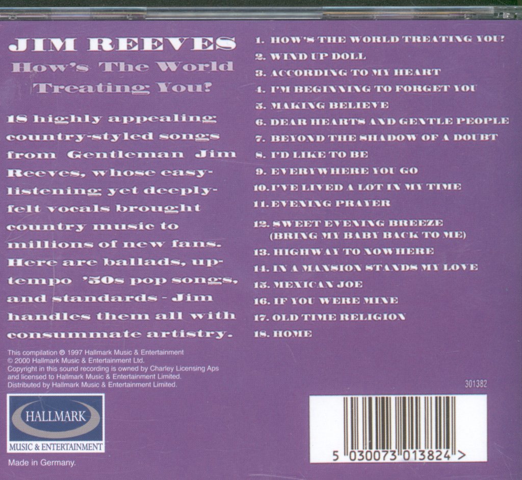 Jim Reeves - How's The World Treating You? - Cd