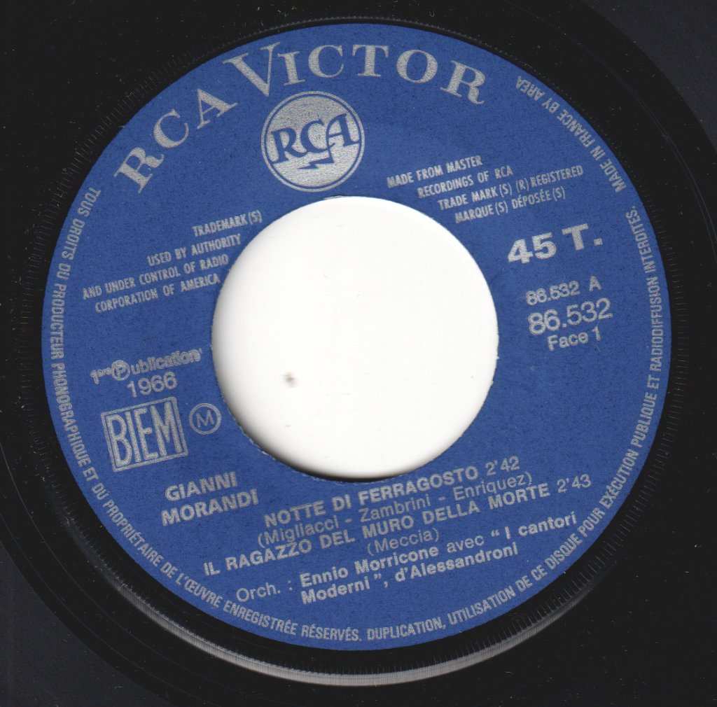 Gianni Morandi - Notte Di Ferragosto - 7 Inch