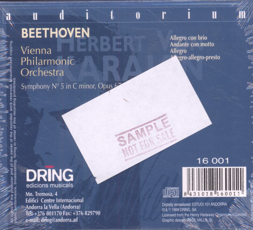 Herbert Von Karajan, Vienna Philarmonic Orchestra - Beethoven Symphony No 5 - Cd