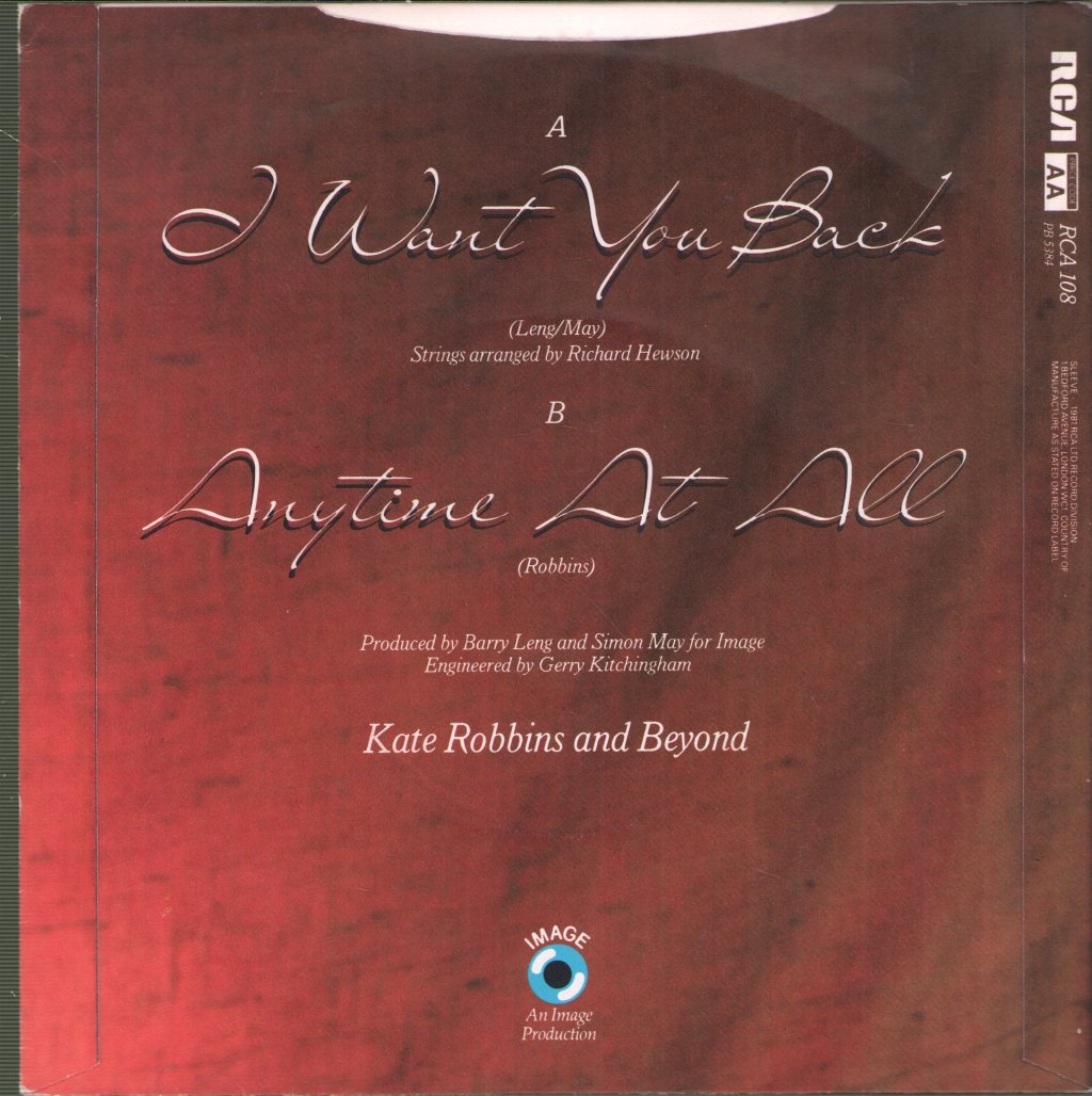 Kate Robbins - I Want You Back - 7 Inch
