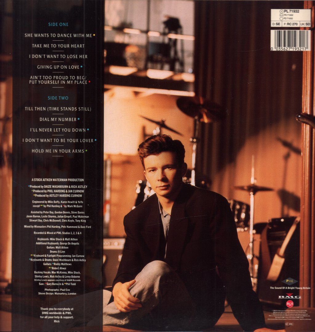 Rick Astley - Hold Me In Your Arms - Lp