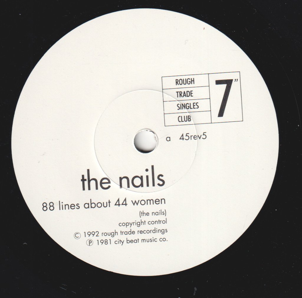 Nails (New Wave) - 88 Lines About 44 Women - 7 Inch