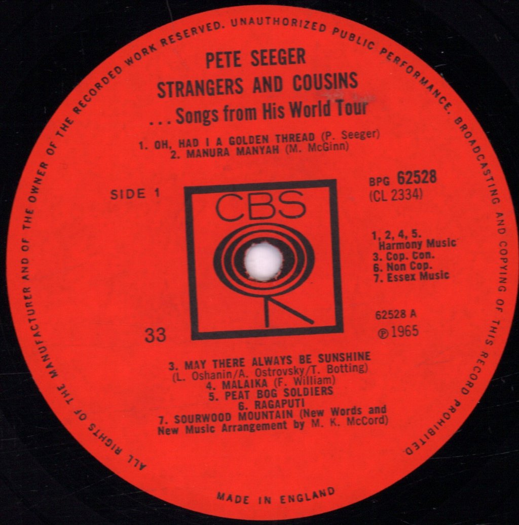 Pete Seeger - Strangers And Cousins - Lp