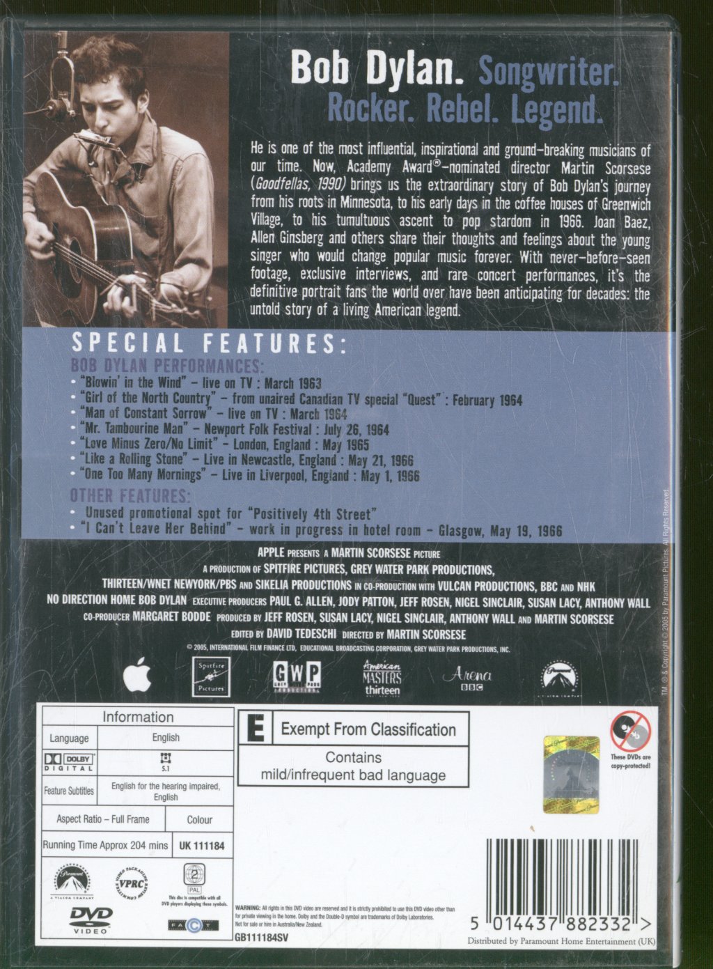 Bob Dylan - No Direction Home: Bob Dylan (A Martin Scorsese Picture) - Double Dvd