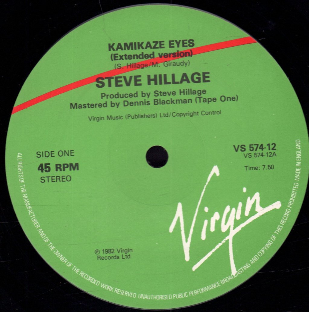 Steve Hillage - Kamikaze Eyes - 12 Inch