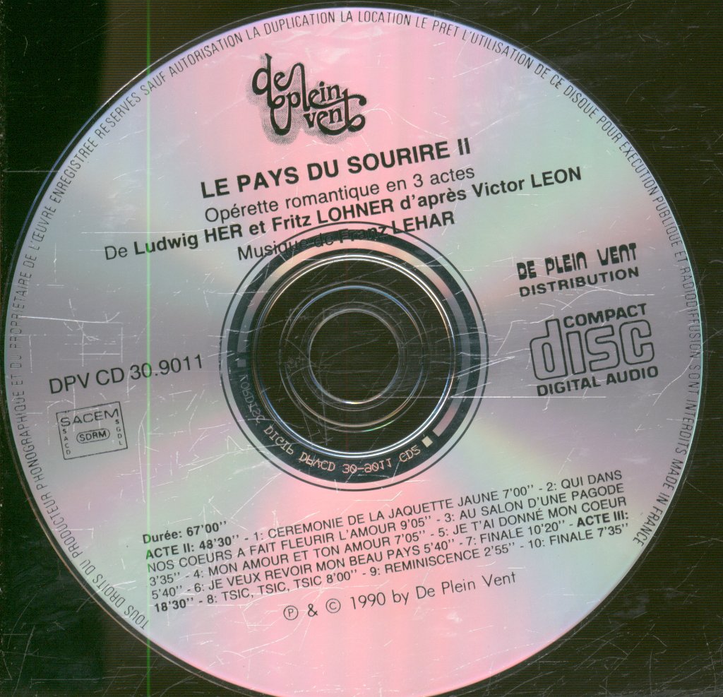 Orchestre Lyrique, Adolphe Sibert - Lehar - Le Pays Du Sourire - Double Cd