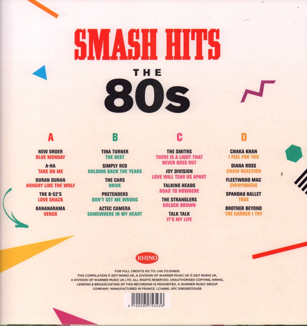 Various Artists - Smash Hits The 80s - Double Lp