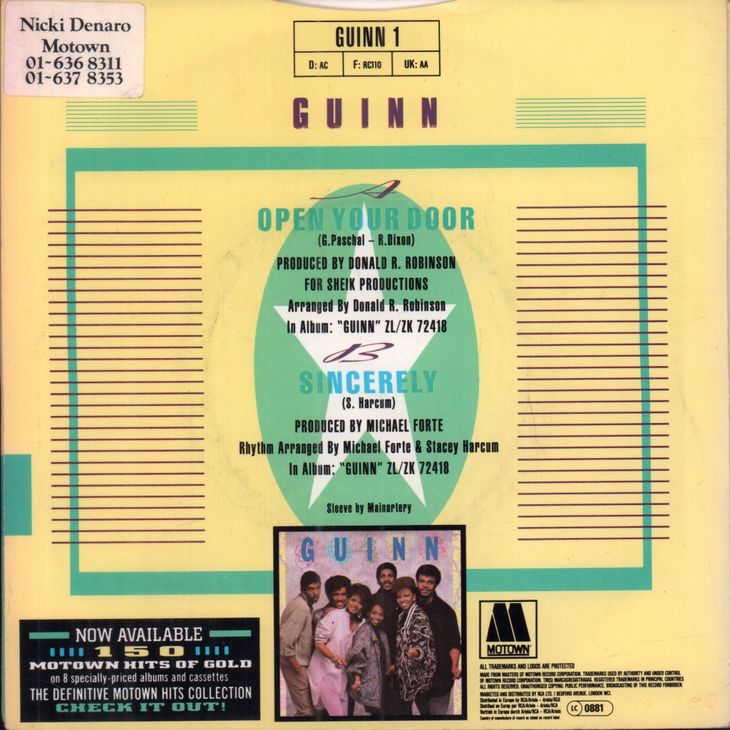 Guinn - Open Your Door - 7 Inch
