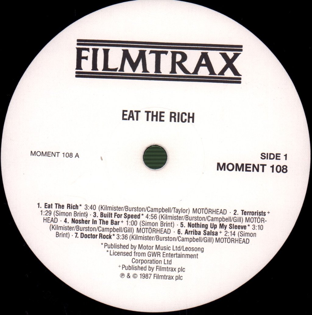 Various Artists - Eat The Rich (Original Motion Picture Score) - Lp