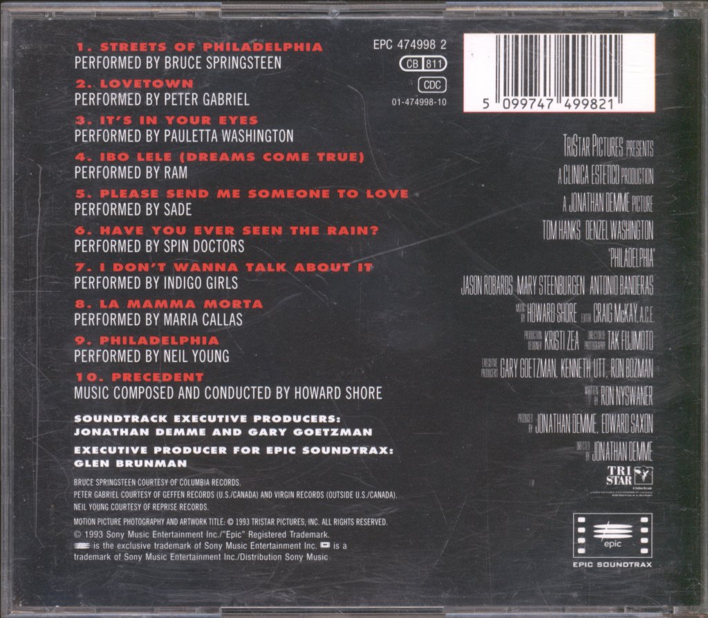 Various Artists - Philadelphia (Music From The Motion Picture) - Cd