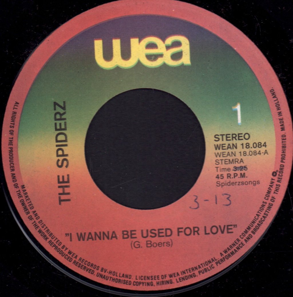 Spiderz - I Wanna Be Used For Love - 7 Inch