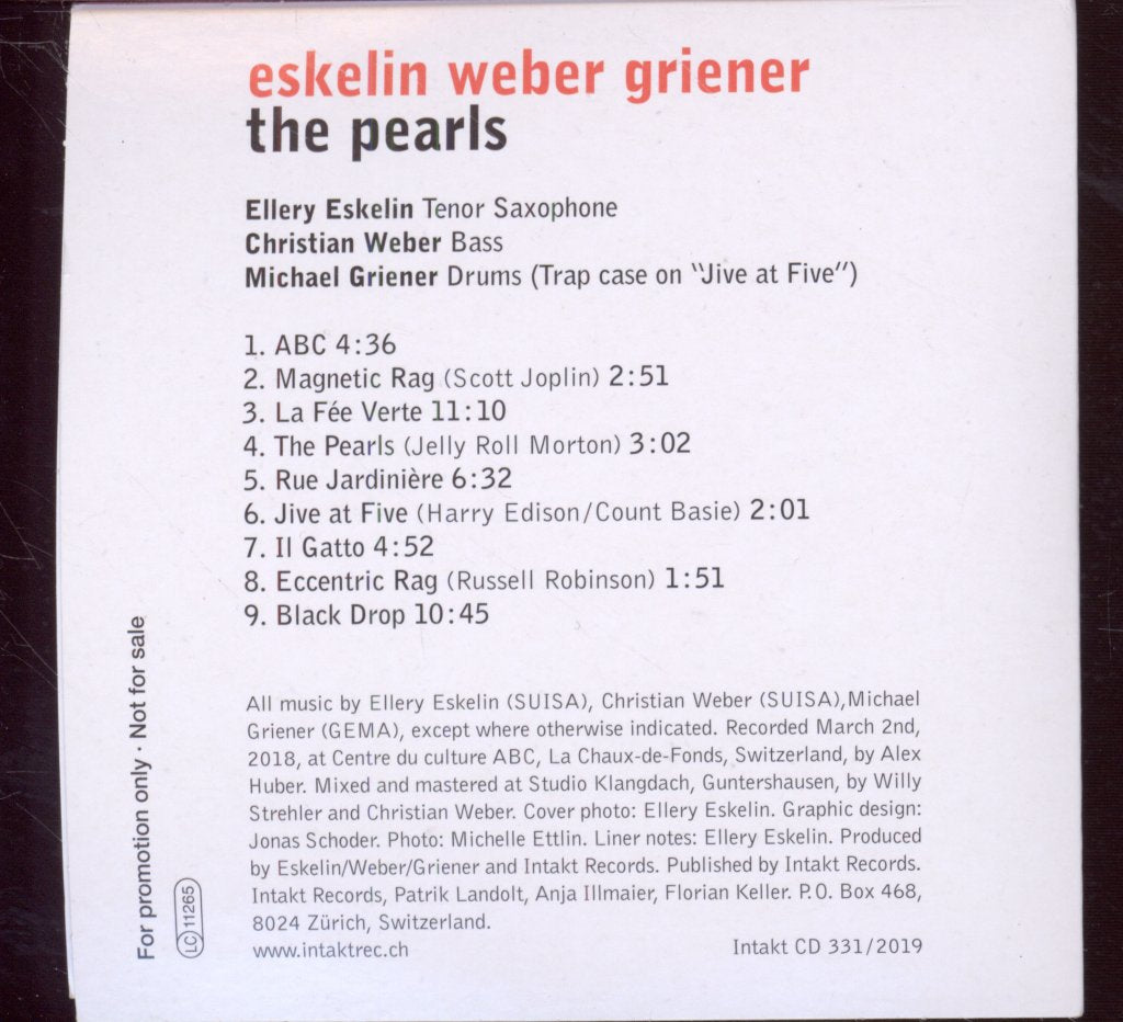Eskelin, Weber, Griener - Pearls - Cd