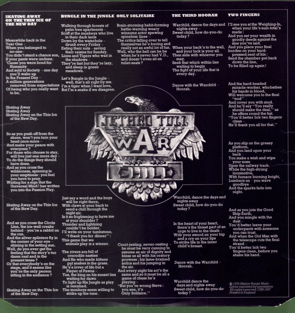 Jethro Tull - War Child - Lp