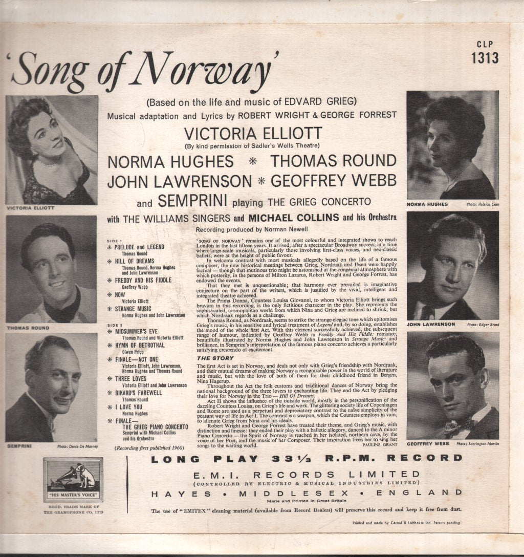 Semprini / Victoria Elliott / Thomas Round / Norma Hughes /  John Lawrenson - Song Of Norway - Lp
