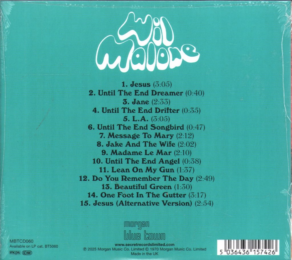 Wil Malone - Until the End (The Long Lost Album?) - Cd