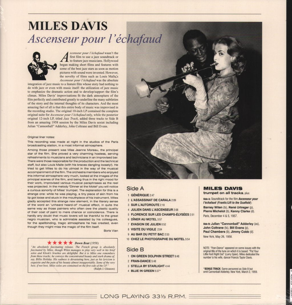Miles Davis - Ascenseur Pour L'echafaud - Lp
