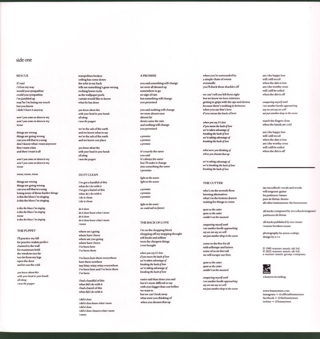 Echo And The Bunnymen - Songs To Learn & Sing (Best Of) - Lp