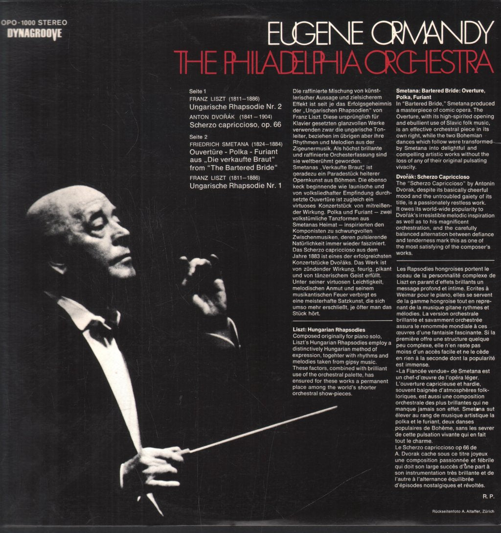 Eugene Ormandy / Philadelphia Orchestra - Liszt Dvorak Smetana - Lp