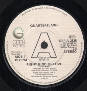Quarterflash - Right Kind Of Love - 7 Inch