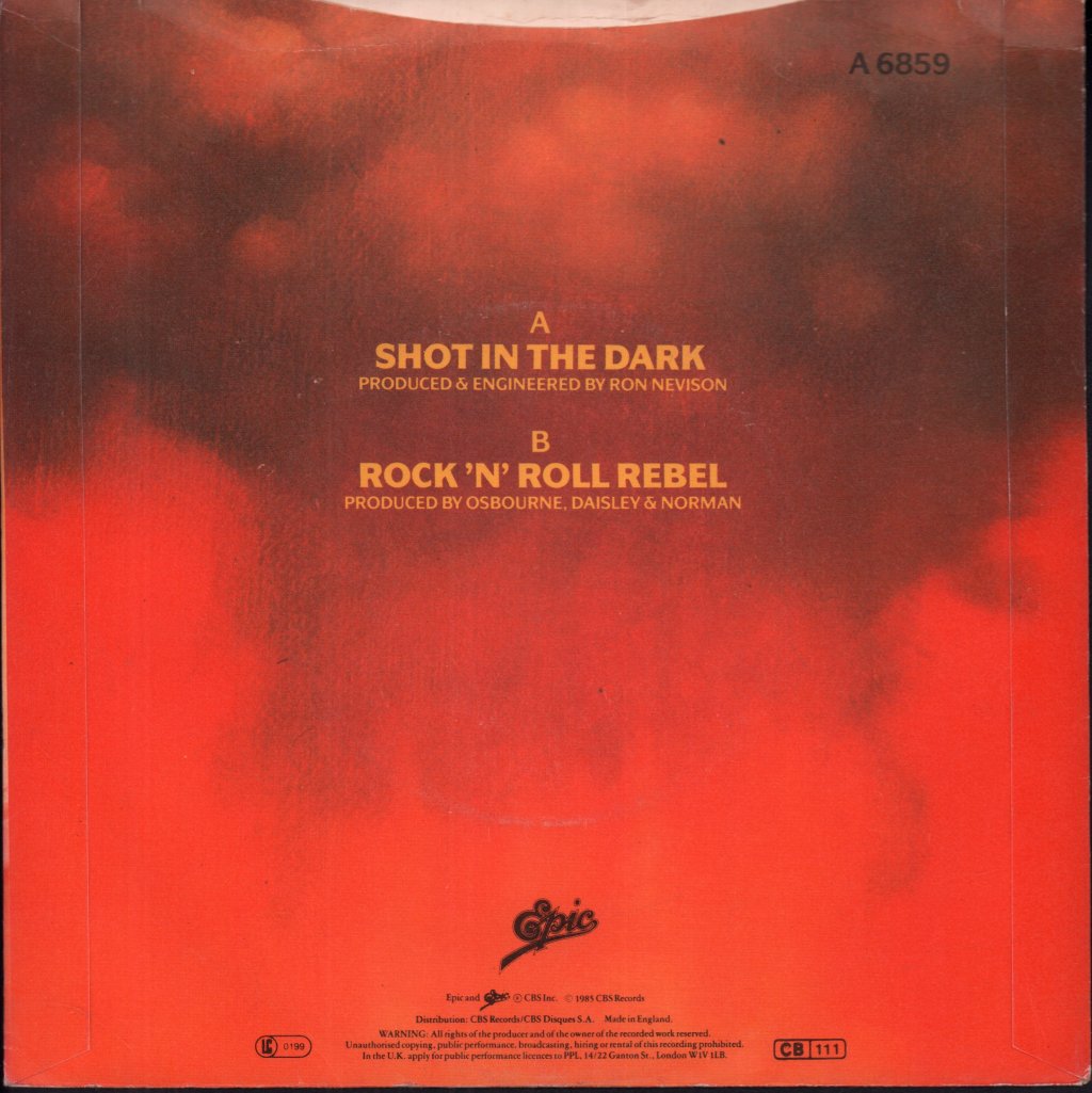 Ozzy Osbourne - Shot In The Dark - 7 Inch