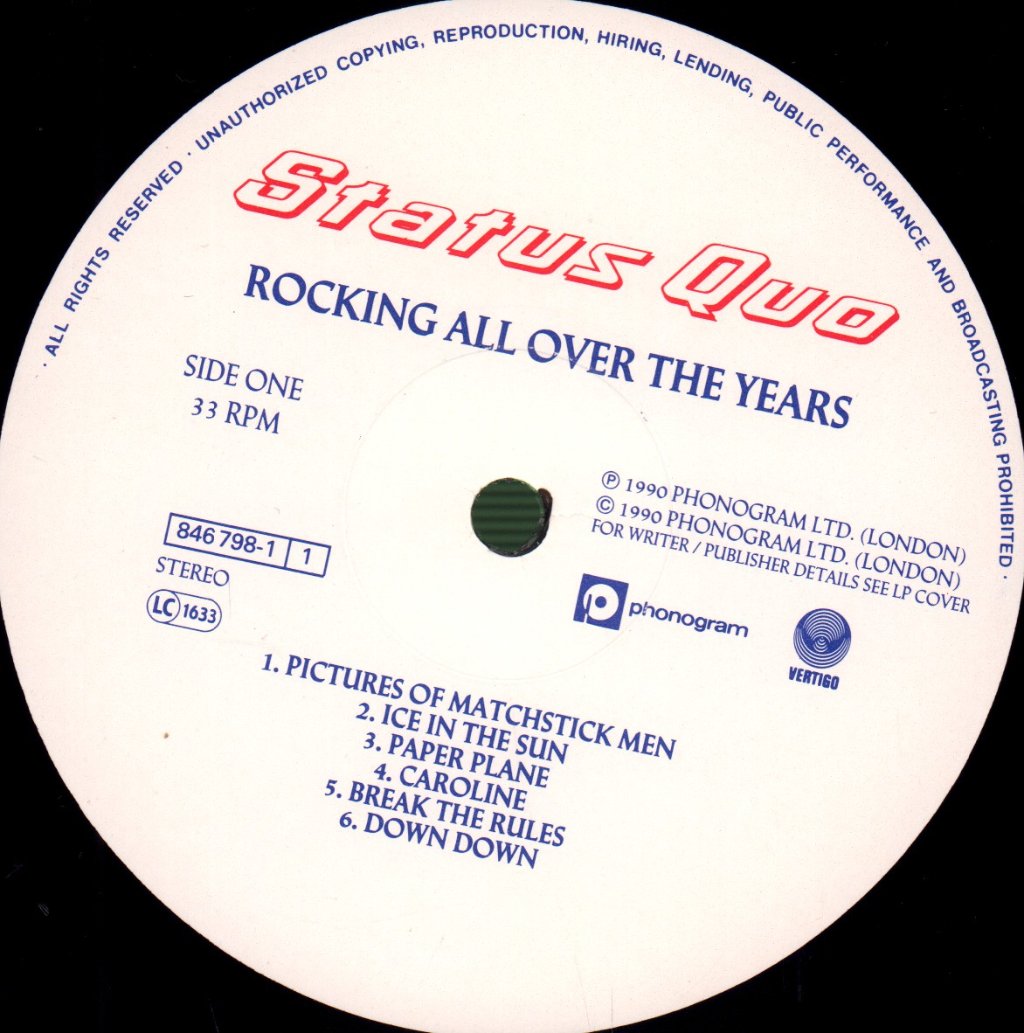 Status Quo - Rocking All Over The Years - Double Lp