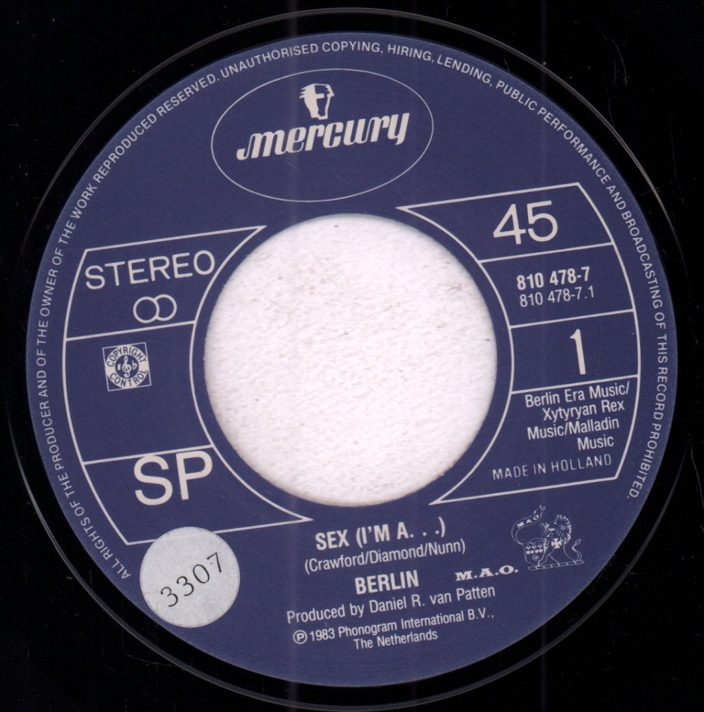 Berlin (Mid 80'S Group) - Sex - 7 Inch