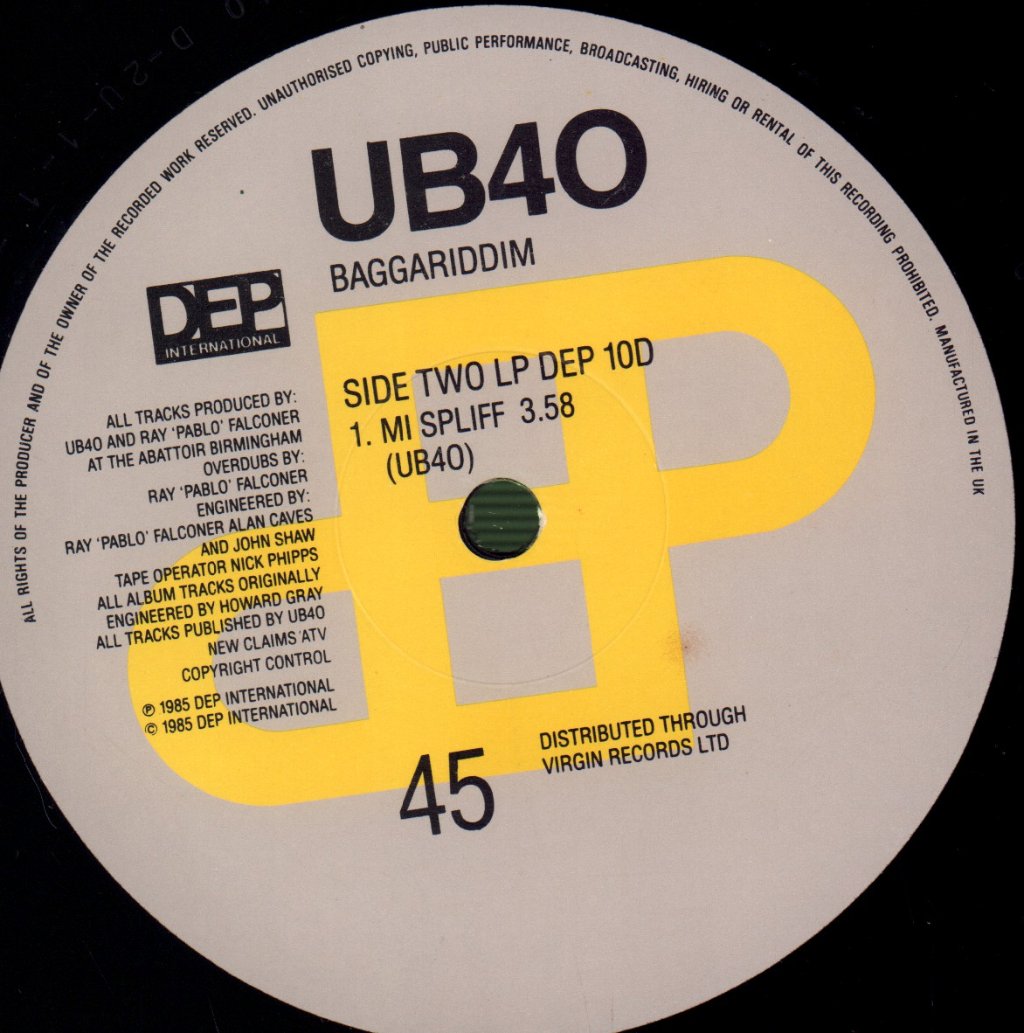 UB40 - Baggariddim - Double Lp