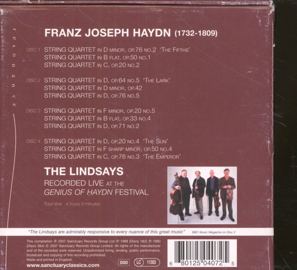 Lindsays - Haydn - Popular String Quartets - Cd Set