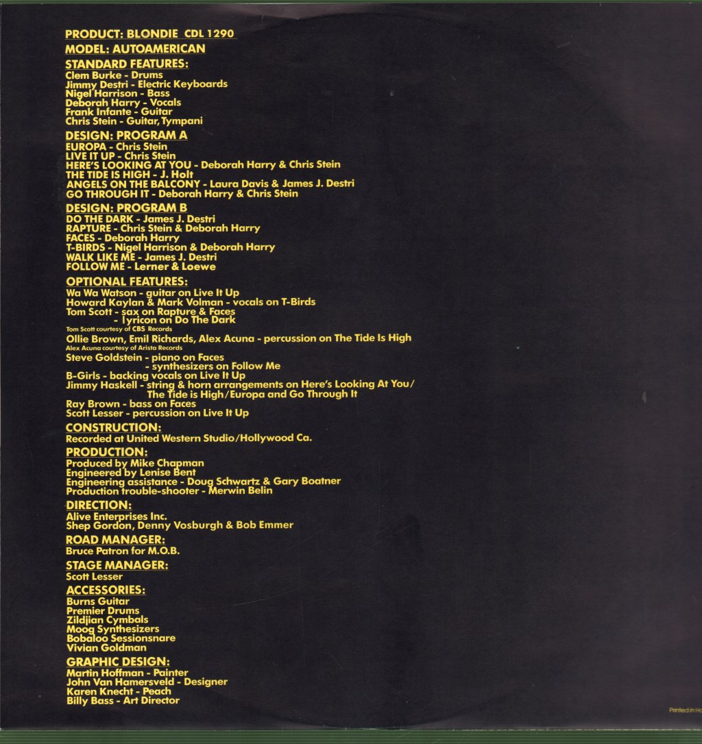 Blondie - AutoAmerican - Lp