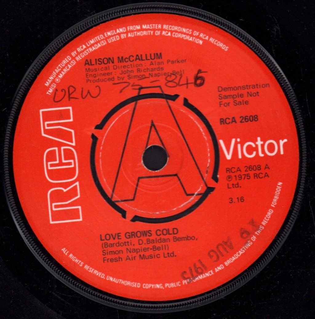 Alison Mccallum - Love Grows Cold - 7 Inch