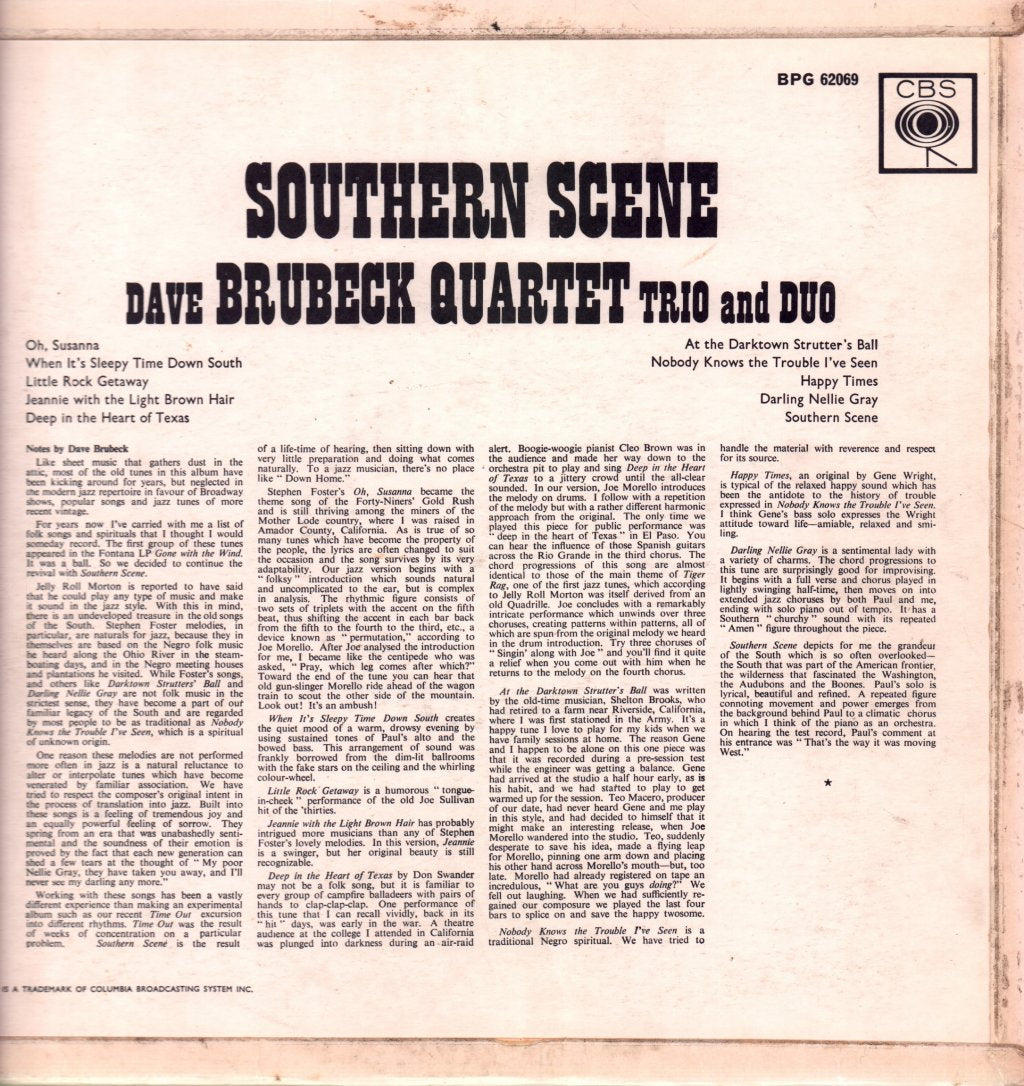 Dave Brubeck Quartet Trio And Duo - Southern Scene - Lp