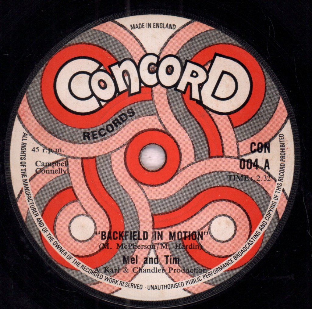 Mel And Tim - Backfield In Motion - 7 Inch