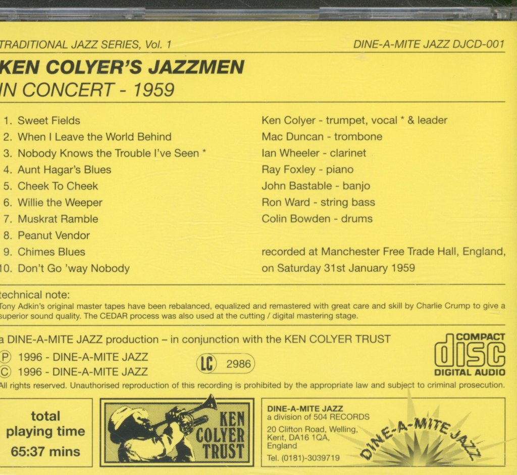 Ken Colyer's Jazzmen - In Concert - 1959 - Cd